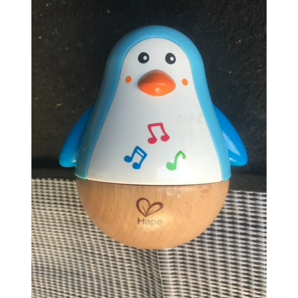 HAPE Penguin Musical Wobbler Baby Infant Wobbling Melody Penguin, Roly Poly Toy
